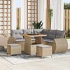 vidaXL Set Divano da Giardino 8 pcs Beige polyrattan