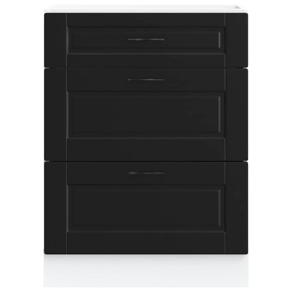 vidaXL Mobiletto da cucina "Porto" nero in legno ingegnerizzato