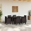 vidaXL Set da Pranzo per Giardino 7 pcs Marrone Rattan Polt