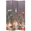 vidaXL Paravento Pieghevole 120x170 cm Stampa New York di Notte