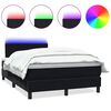 vidaXL Letto a Molle con Materasso e LED Nero 120x210 cm in Velluto