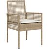vidaXL Sedia da Giardino 2 pcs Beige 53 x 60 x 85cm polyrattan