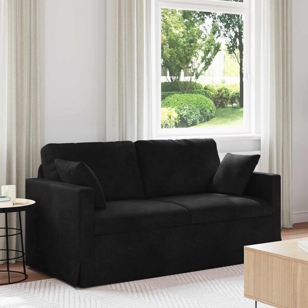 vidaXL Divano Nero 158 x 78 x 80 cm Velluto
