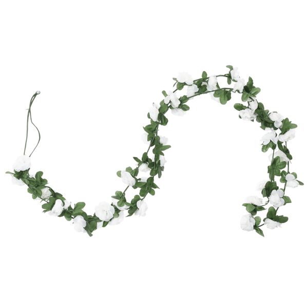 vidaXL Ghirlande Fiori Artificiali Natale 6 pz Bianco Primavera 250 cm