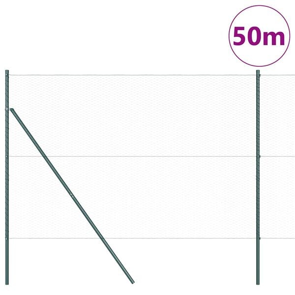 vidaXL Palo della recinzione Verde 50 x 1,6 m (rete da 25 mm)