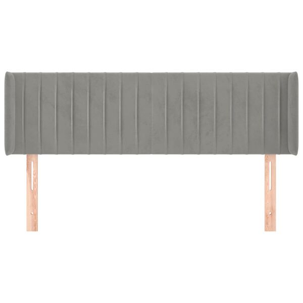 vidaXL Testiera ad Orecchio Grigio Chiaro 147x16x78/88 cm in Velluto