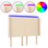 vidaXL Testiera a LED Crema 147x16x118/128 cm in Tessuto