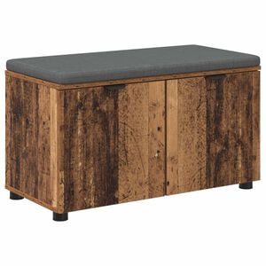 vidaXL Panca per ingresso con cuscino Legno vecchio 80 x 38 x 46 cm
