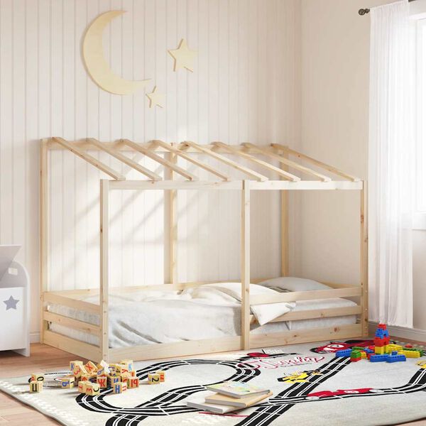 vidaXL Letto Bambini con Tetto Bianco 80x200 cm Legno Massello di Pino