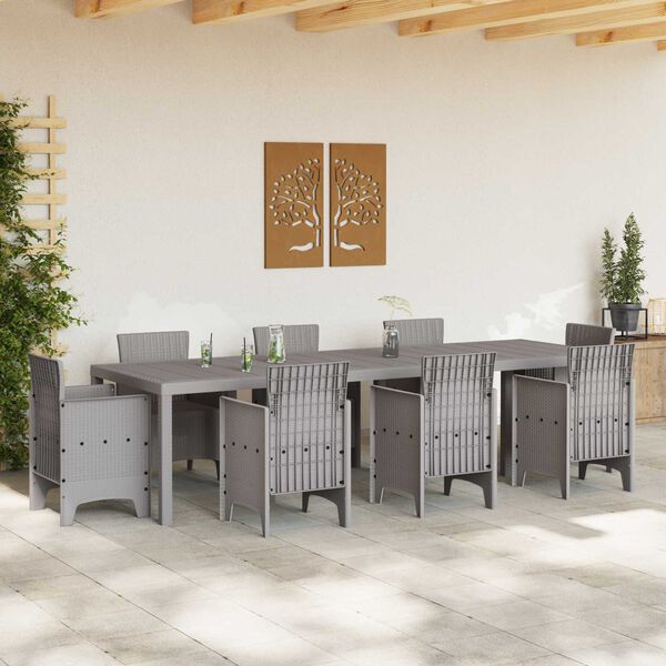 vidaXL Tavolo da Pranzo da Giardino Grigio chiaro 300 x 100 x 73 cm