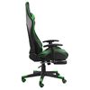vidaXL Sedia da Gaming Girevole con Poggiapiedi Verde in PVC