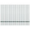 vidaXL Pali per Recinzione 22 pcs Verde 180 cm Acciaio