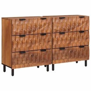 vidaXL Credenza 2 pcs Finitura Marrone Acacia 60 x 33 x 75 cm