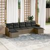 vidaXL Set Divani da Giardino 7 pz con Cuscini Grigio in Polyrattan
