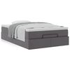 vidaXL Struttura Letto Pouf con Materasso Grigio 120x200 cm Similpelle
