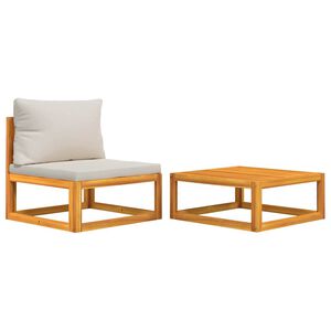 vidaXL Set Divani da Giardino 2pz con Cuscini Legno Massello di Acacia