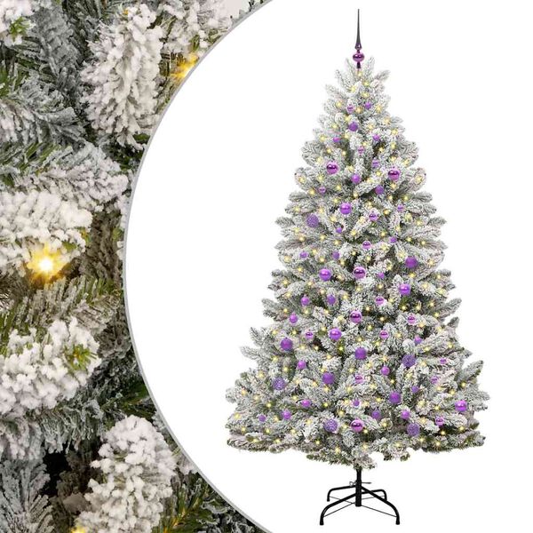 vidaXL Albero di Natale artificiale con 300 LED Verde e Bianco 210 cm
