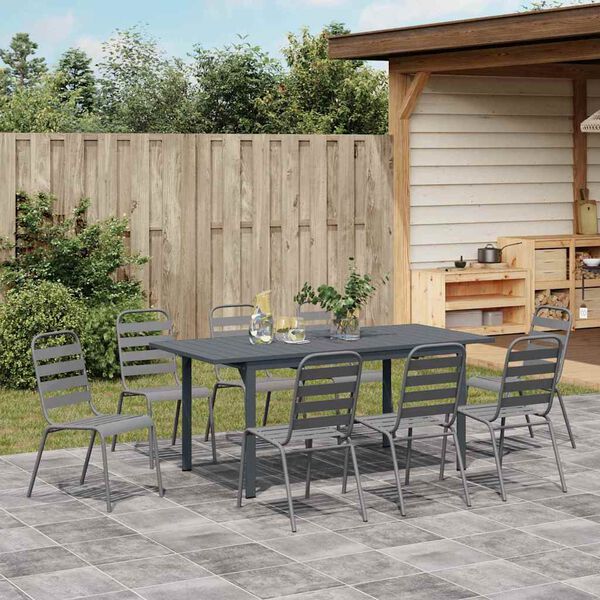 vidaXL Set da Pranzo per Giardino 9 pcs Antracite
