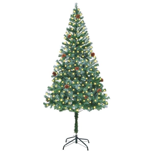 vidaXL Albero di Natale artificiale Verde 180 cm PVC e Acciaio