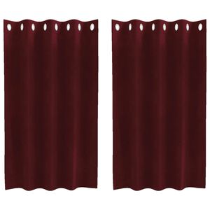 vidaXL Tende oscuranti 2 pz Rosso Vino 140 x 140 cm Velluto
