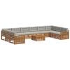 vidaXL Set divani con cuscino 11 pcs Grigio Naturale e Chiaro