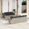 vidaXL Set Divano da Giardino 8pz con Cuscini Grigio Chiaro Polyrattan