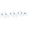 vidaXL Renne LED 7 pz Argento 43 x 18 x 66 cm Tessuto