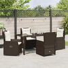 vidaXL Set da Pranzo per Giardino 5 pcs Marrone polyrattan