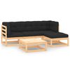vidaXL Set Divani Giardino 6 pz con Cuscini in Legno Massello di Pino
