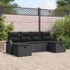 vidaXL Set di divani con cuscino 6 pcs Nero polyrattan