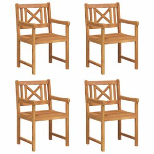 vidaXL Sedie da giardino 4 pz Naturale Legno di Acacia Massello