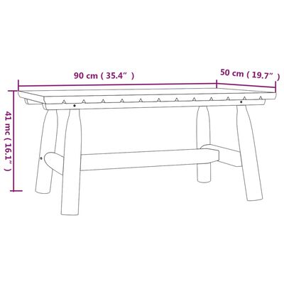 vidaXL Tavolino da Salotto 90x50x41 cm Legno Massello di Abete Rosso