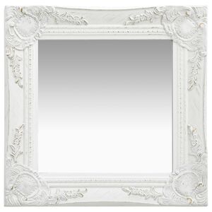 vidaXL Specchio da Parete Stile Barocco 40x40 cm Bianco