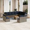 vidaXL Set Divani da Giardino 13 pz con Cuscini Grigio in Polyrattan