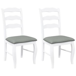 vidaXL Sedie da Pranzo con Cuscini 2 pz Bianco Legno Massello di Hevea
