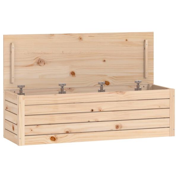 vidaXL Contenitore Portaoggetti 109x36,5x33 cm Legno Massello Pino