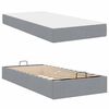 vidaXL Struttura letto con materasso 2 pcs Grigio chiaro Tessuto