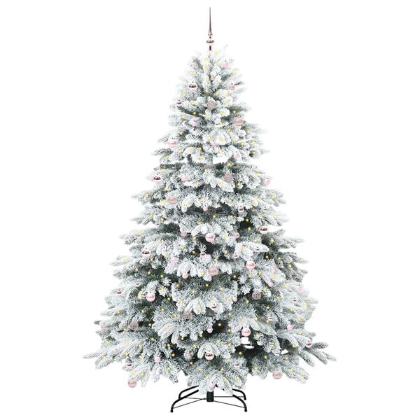 vidaXL Albero di Natale artificiale con 300 LED Bianco 240 cm PE e PVC