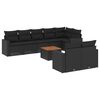 vidaXL Set Divani da Giardino 9 pz con Cuscini Nero in Polyrattan