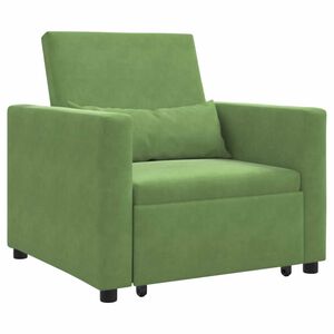 vidaXL Divano letto estraibile singolo Verde chiaro 90 x 165 x 87 cm