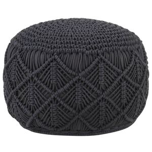 vidaXL Pouf Lavorato a Mano Macram&eacute; Antracite 45x30 cm in Cotone