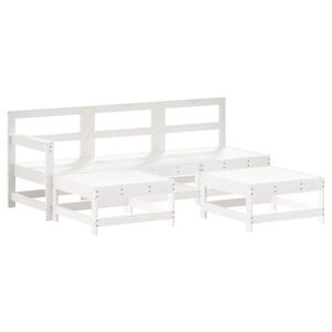 vidaXL Set Salotto da Giardino 5 pz Bianco in Legno Massello di Pino