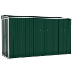 vidaXL Capanno Giardino a Parete Verde 118x288x178 cm Acciaio Zincato