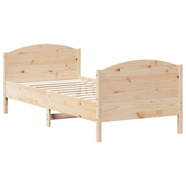 vidaXL Letto senza Materasso 75x190 cm in Legno Massello Pino