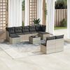 vidaXL Set Divano Giardino 10 pz con Cuscini Grigio Chiaro Polyrattan