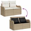 vidaXL Set Divano da Giardino 11 pcs Beige Rattan in Polipropilene