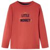 Maglietta per Bambini a Maniche Lunghe Rosso Bruciato 92