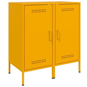 vidaXL Credenze 2 pz Giallo Senape 36x39x79 cm in Acciaio