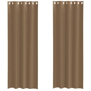 vidaXL Tende in Voile con Occhielli 2 pz Marrone Chiaro