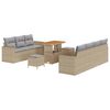 vidaXL Set Divano da Giardino 10 pz Beige polyrattan